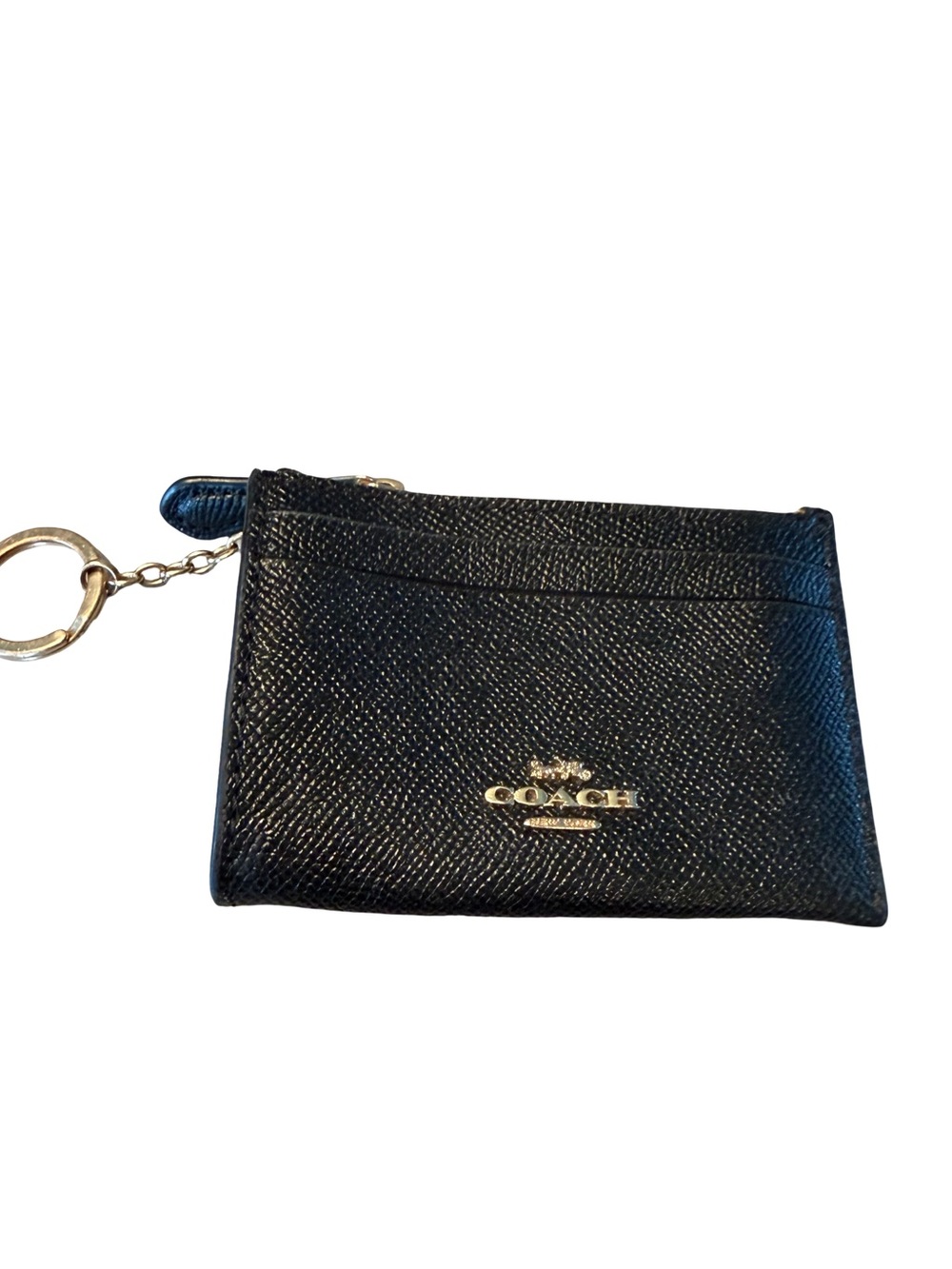 Coach Skinny Wallet-Id/ Credit Card/Key Chain/Coin Purse In Black